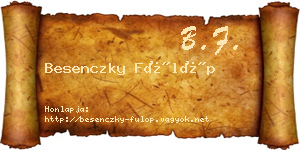 Besenczky Fülöp névjegykártya